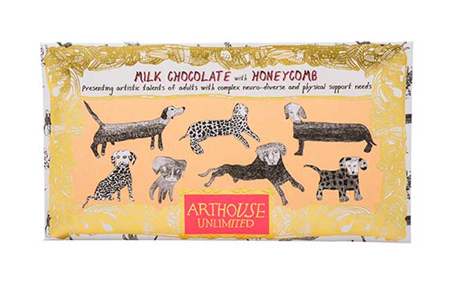 Arthouse Unlimited Organic Handmade Chocolate - Dogalicious Milk Chocolate with Honeycomb Pieces