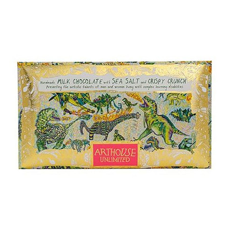 Arthouse Unlimited Chocolate - Dinosaurs Milk Chocolate with Smoky Malt Crunch, Sea Salt & Cinnamon