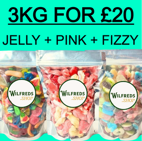 3KG FOR £20; JELLY, PINK, FIZZY