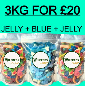 3KG FOR £20; 2X JELLY, BLUE