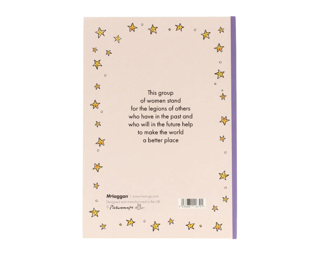 Back cover of a book with star patterns and text on a beige background