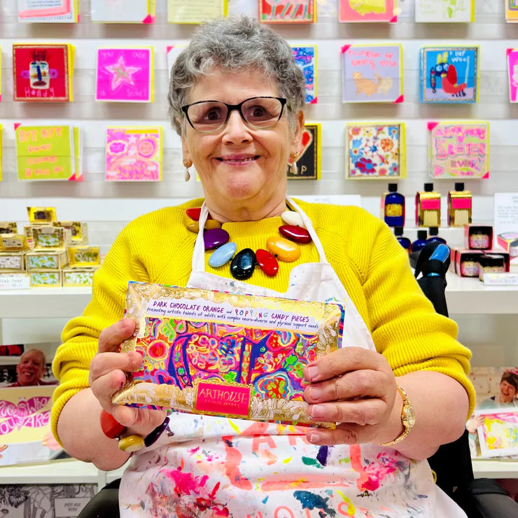 Dark Chocolate Bar with Orange & Popping Candy pieces (BBE 10/25)