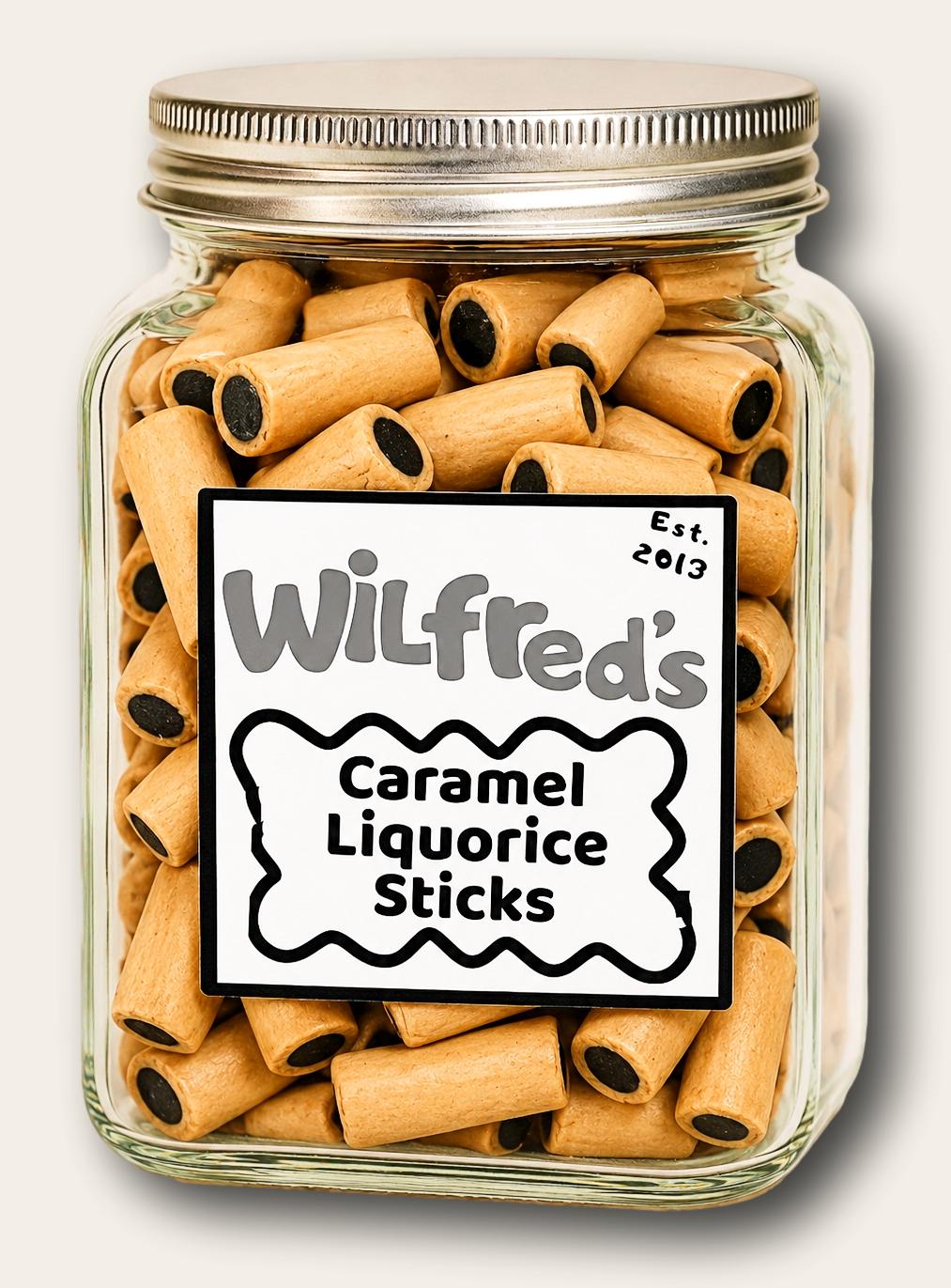 Wilfred's Caramel Liquorice Sticks jar