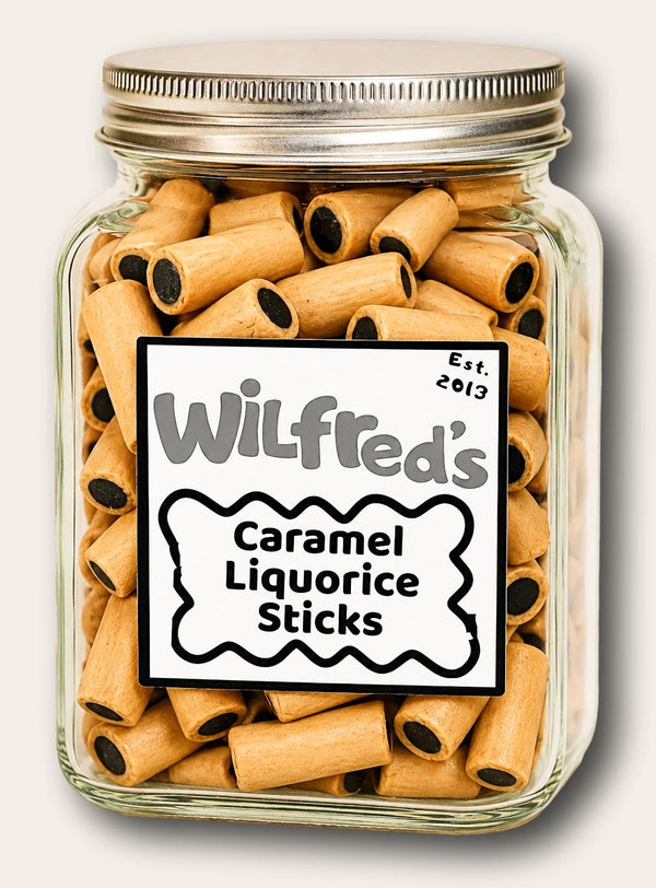 Wilfred's Caramel Liquorice Sticks jar