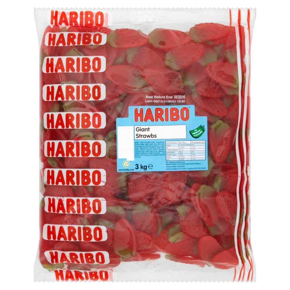 HARIBO GIANT STRAWBS  3KG BAG - 0