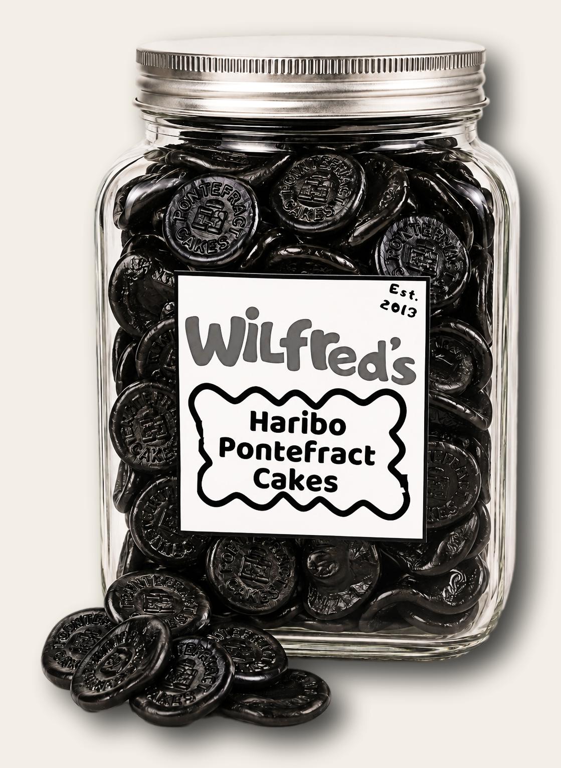 Wilfred's Haribo Pontefract Cakes jar