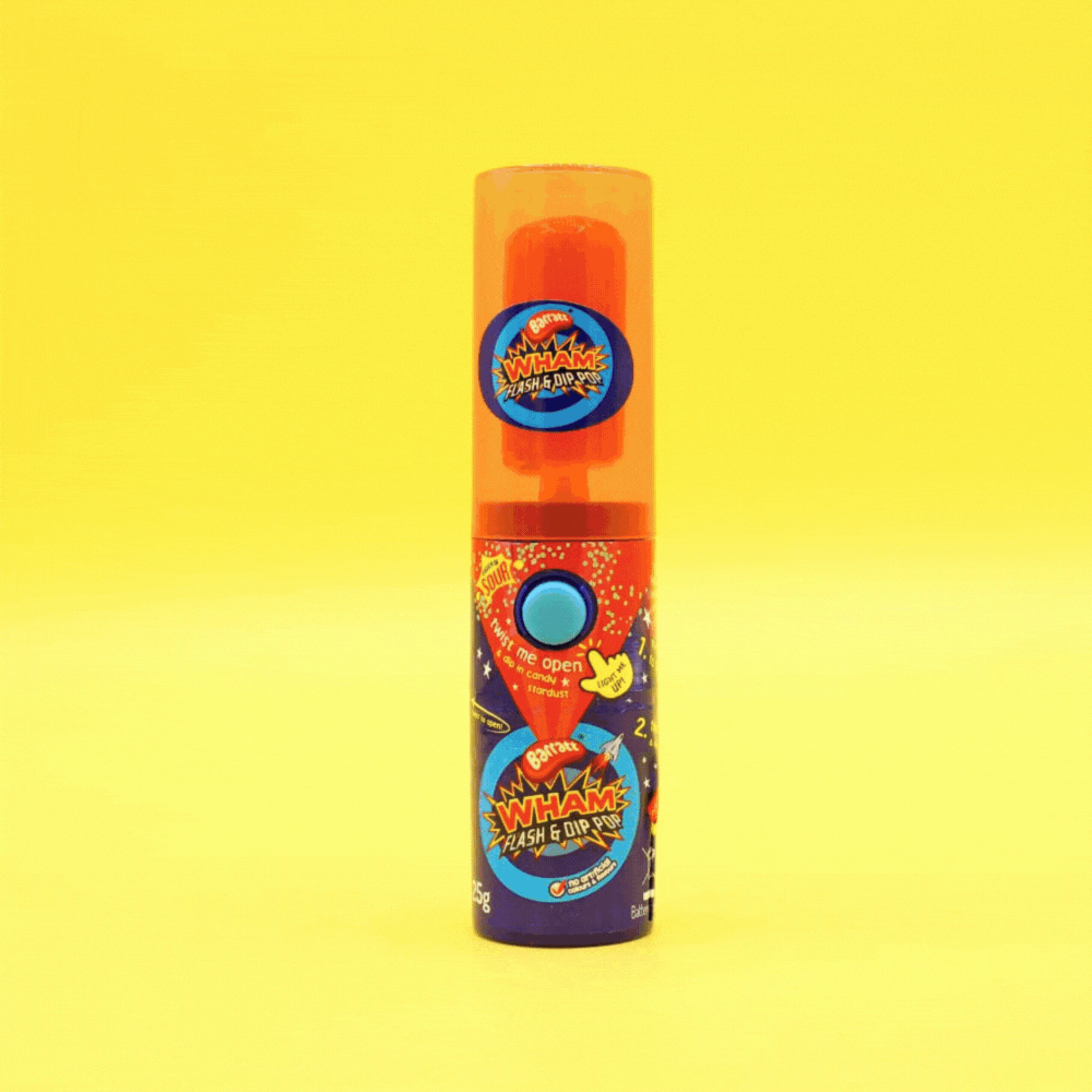 BARRATT WHAM FLASH & DIP POP 25G – 12 X 25G LOLLIPOPS
