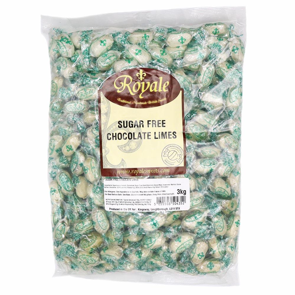 ROYALE SUGAR FREE CHOCOLATE LIMES 3KG BAG – 1 X 3KG BAG - 0