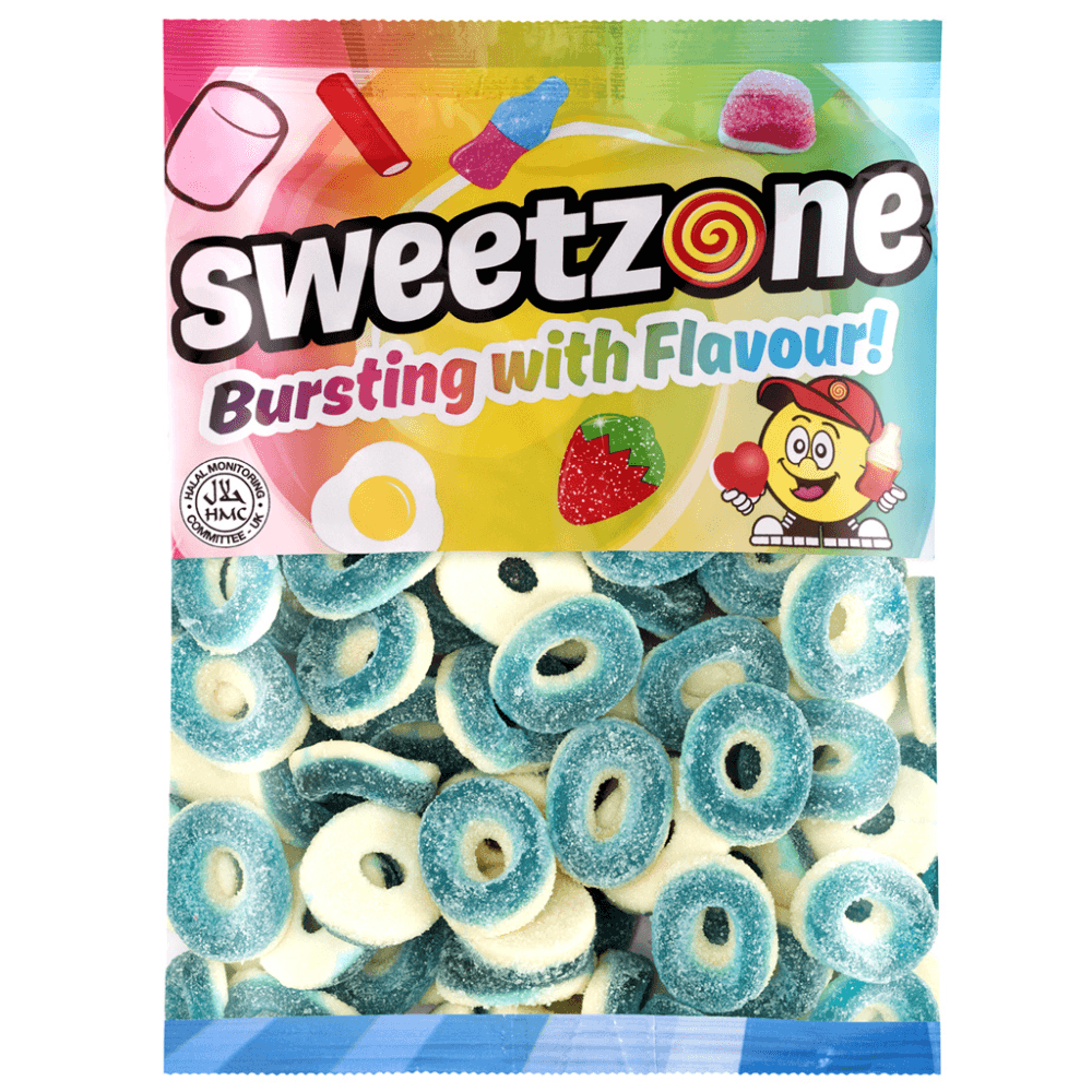 SWEETZONE BLUE RASPBERRY RINGS 1KG
