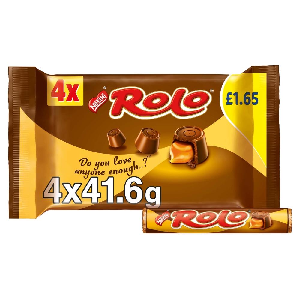 ROLO MILK CHOCOLATE & TOFFEE TUBE 166.4G (4 PACK) – 12 X (4 X 41.6G) MULTIPACKS - 0
