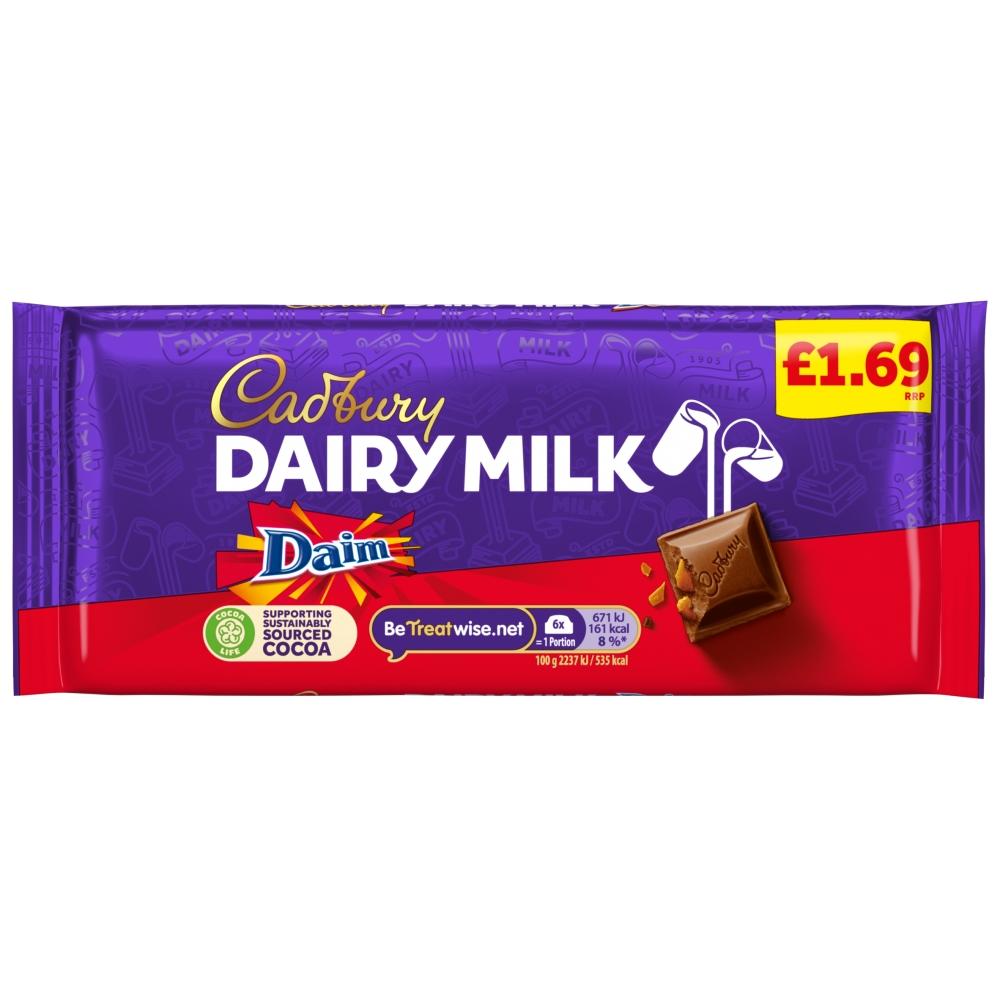 CADBURY DAIRY MILK DAIM CHOCOLATE BAR 120G – 18 X 120G BARS