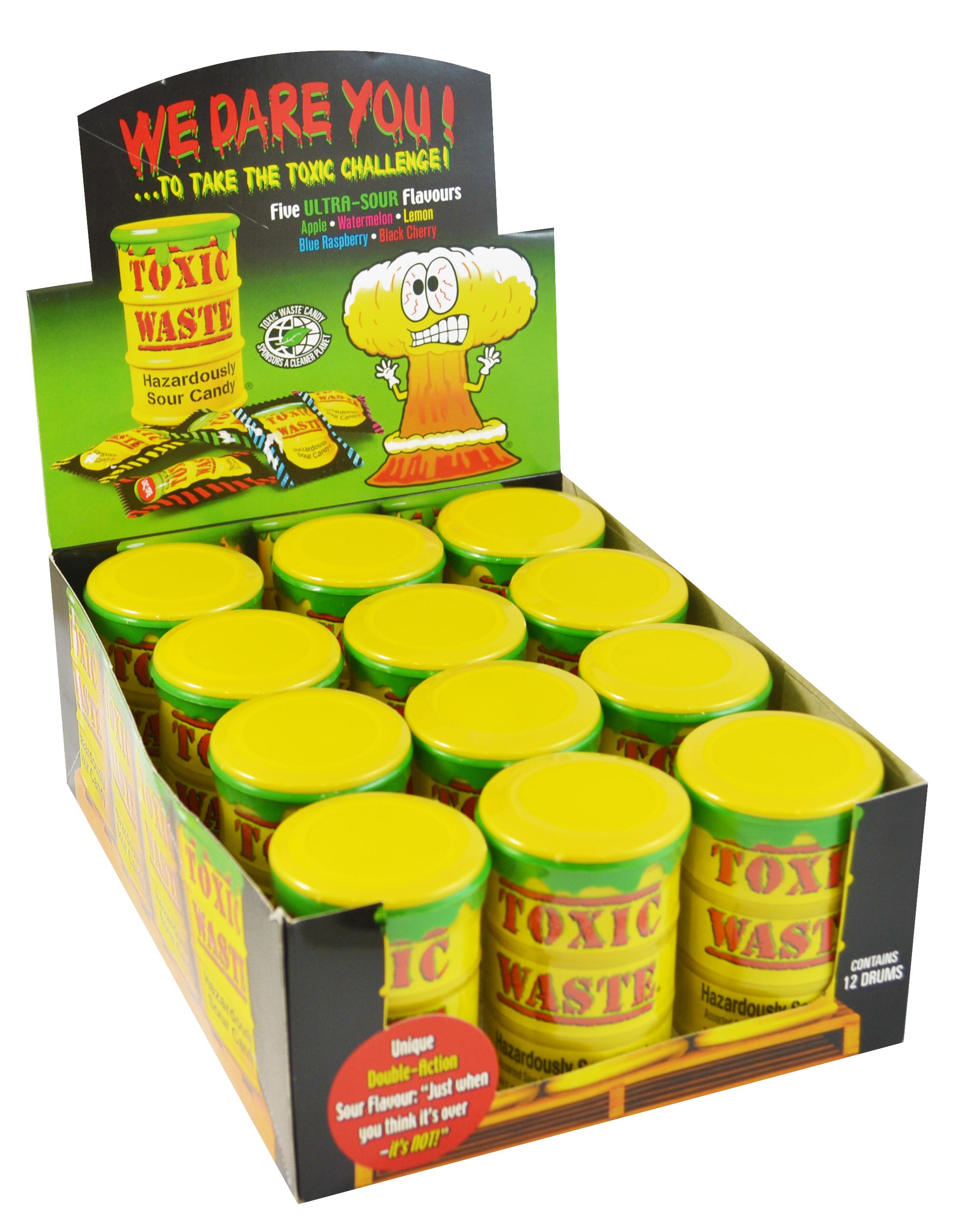 TOXIC WASTE SWEETS YELLOW TUBS – 12 X 42G TUB