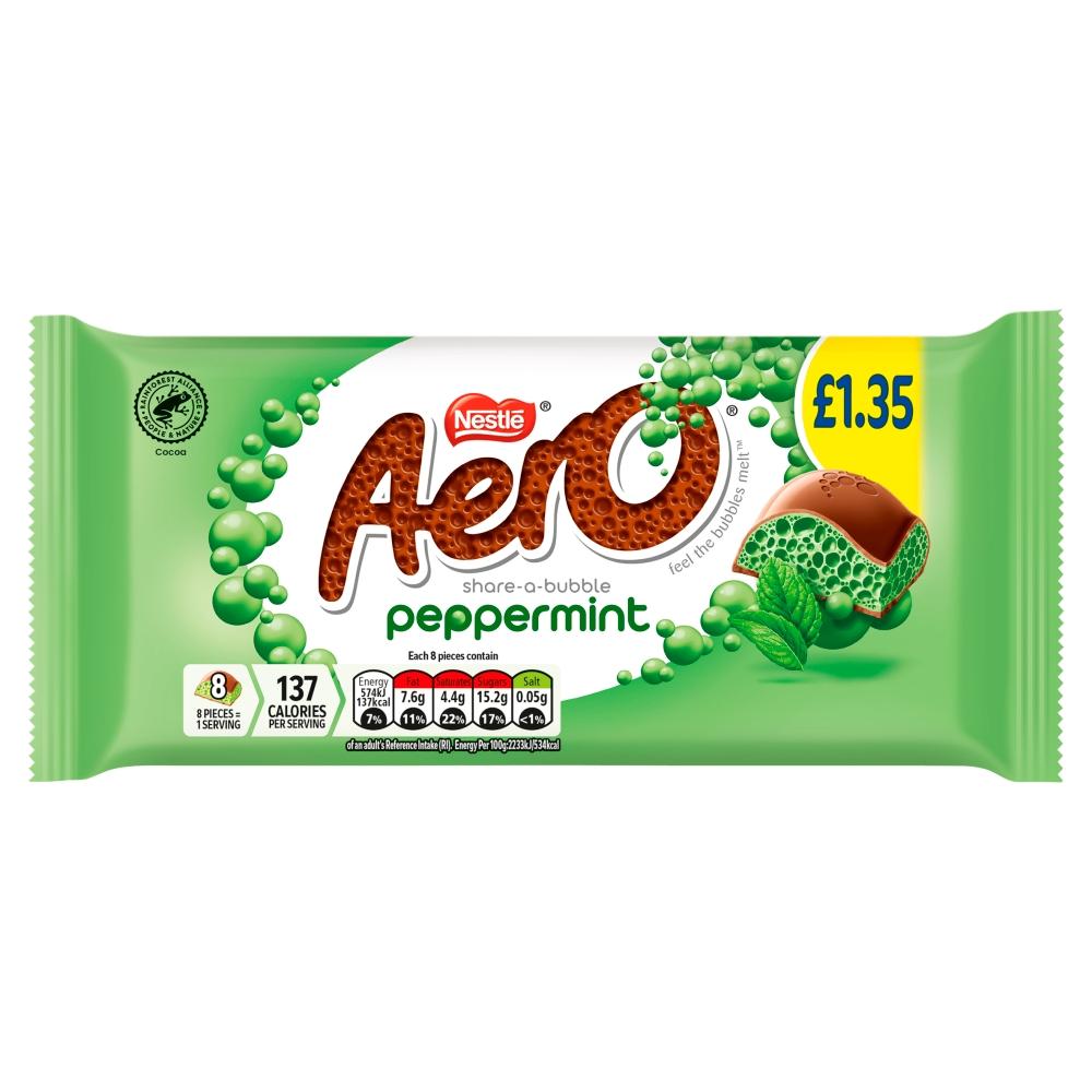 AERO PEPPERMINT CHOCOLATE SHARING BAR 90G (£1.35) – 15 X 90G BARS - 0