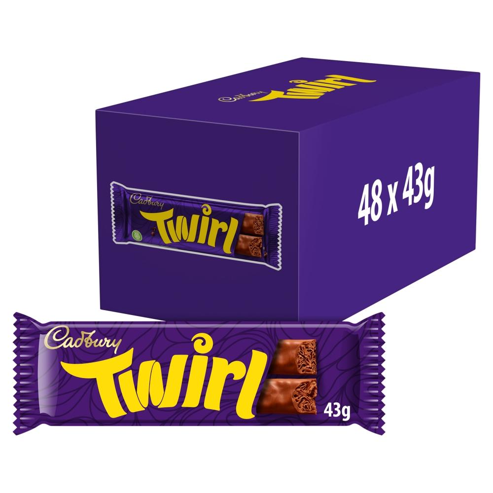 CADBURY TWIRL CHOCOLATE BARS – 48 X 43G BARS