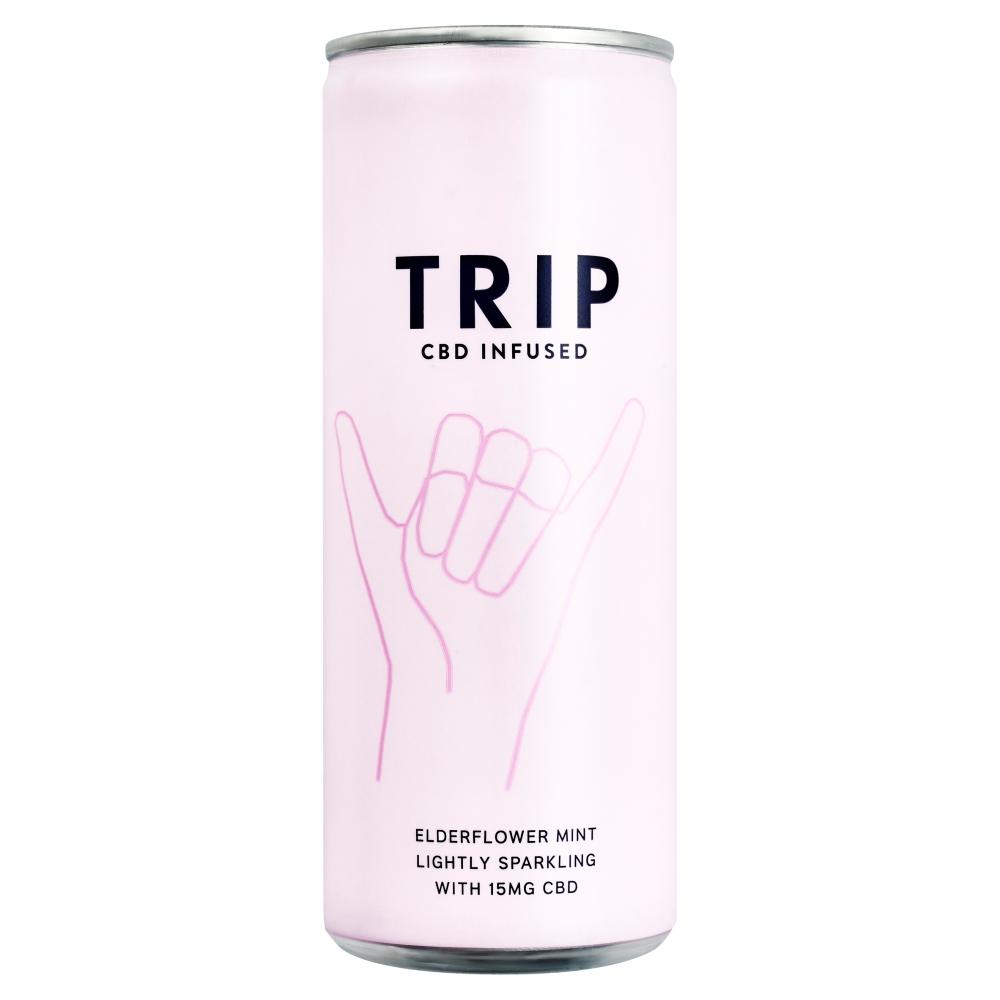 TRIP CBD INFUSED ELDERFLOWER MINT DRINK 250ML CAN – 12 X 250ML CANS - 0