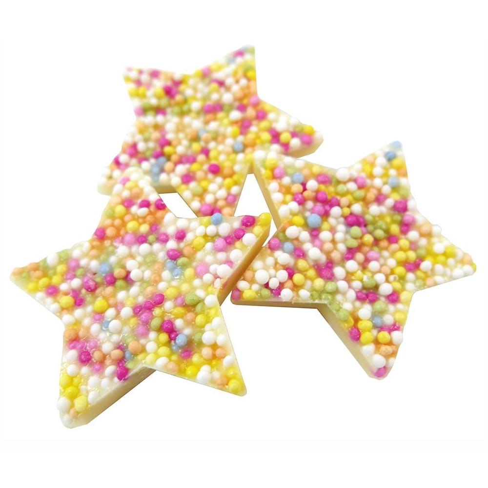 HANNAH'S WHITE CHOCOLATE JAZZLES STARS 600G TUB – 1 X 600G TUB - 0