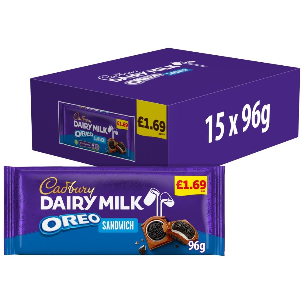 CADBURY DAIRY MILK OREO SANDWICH CHOCOLATE BAR 96G – 15 X 96G BARS