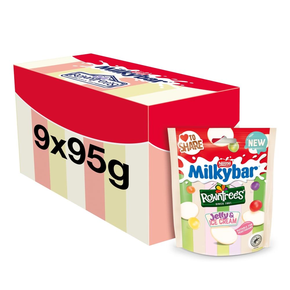MILKYBAR ROWNTREE'S JELLY & ICE CREAM SHARE BAG 95G – 9 X 95G BAGS