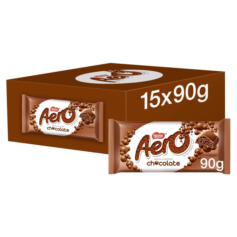 AERO MILK CHOCOLATE SHARING BAR 90G – 15 X 90G BARS
