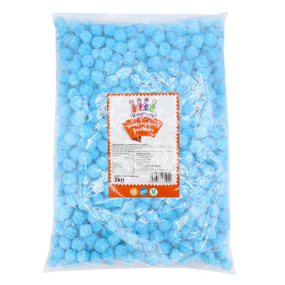 KINGSWAY BLUE RASPBERRY BON BONS 3KG BAG (VEGGIE) – 1 X 3KG BAG - 0