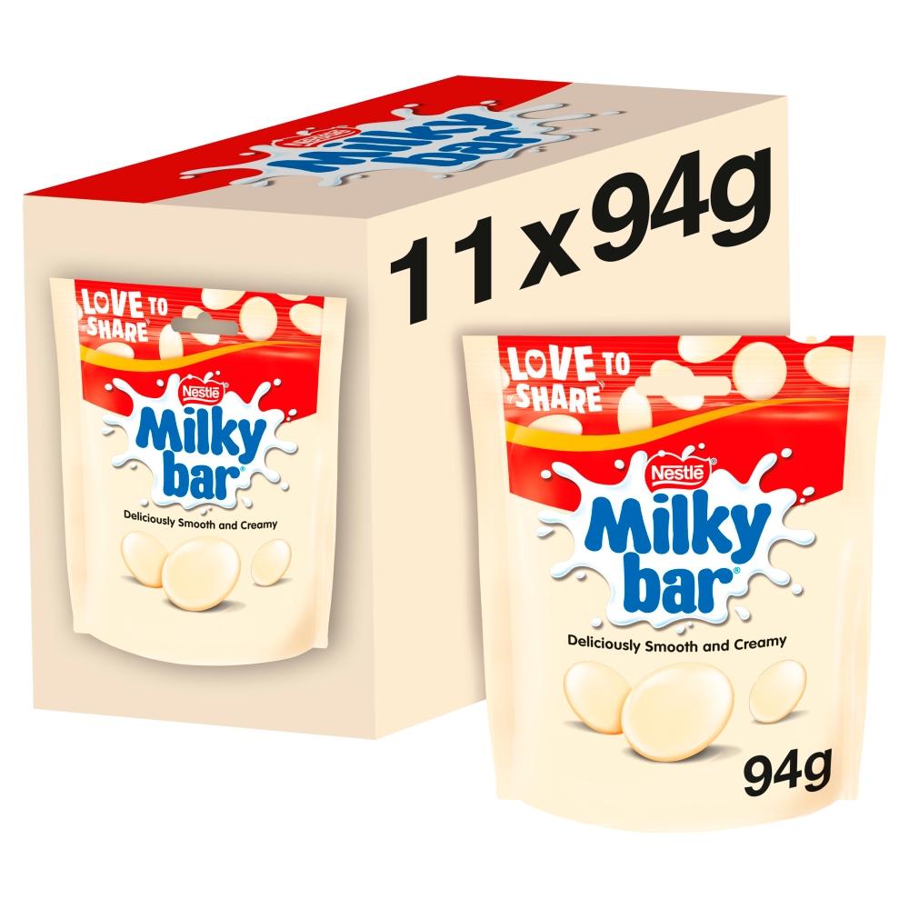 MILKYBAR WHITE CHOCOLATE GIANT BUTTONS 94G BAG – 11 X 94G BAGS