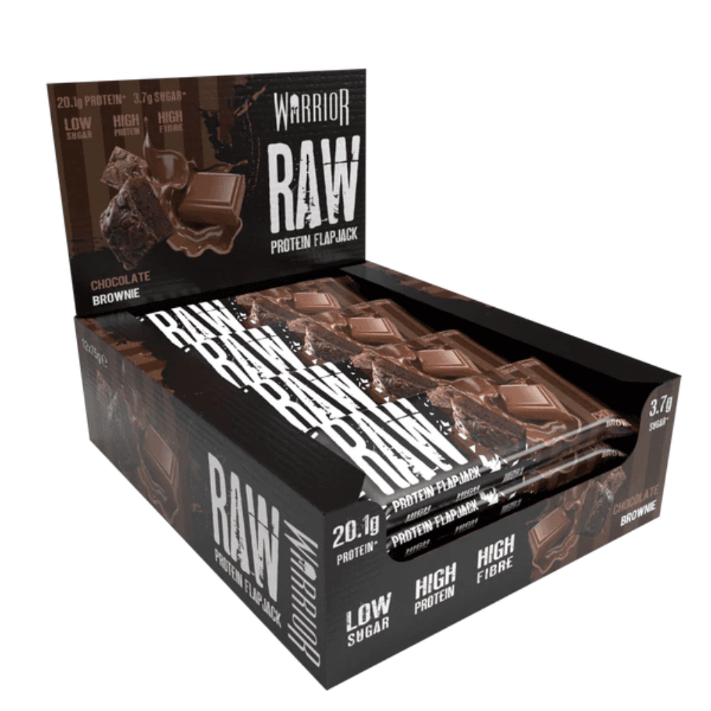 WARRIOR RAW CHOCOLATE BROWNIE PROTEIN FLAPJACK BAR 75G – 12 X 75G BARS - 0