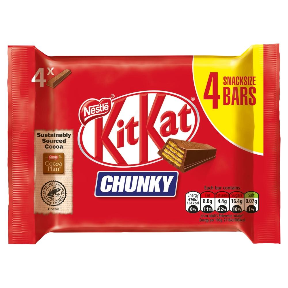 KIT KAT CHUNKY MILK CHOCOLATE BAR 4 PACK (32G)