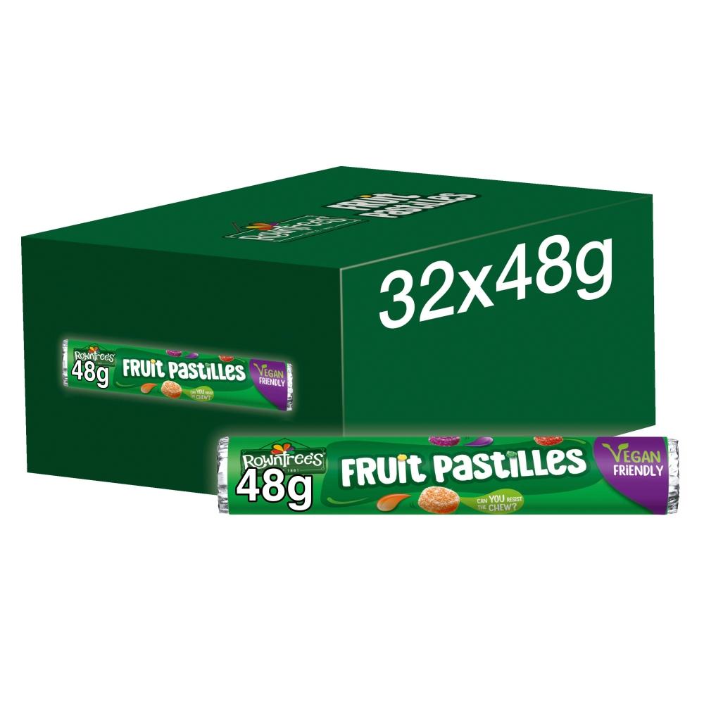 ROWNTREE'S FRUIT PASTILLES SWEETS 48G TUBE – 32 X 48G TUBES