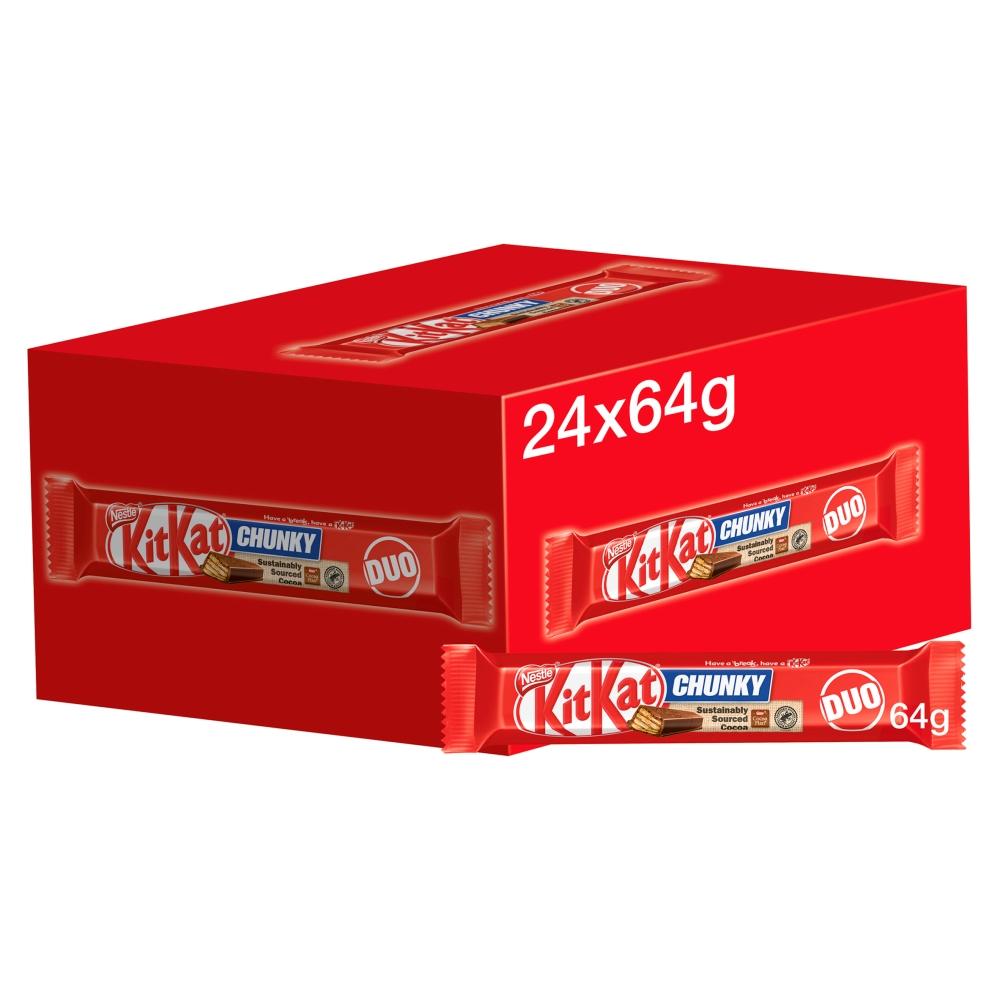 KIT KAT CHUNKY DUO MILK CHOCOLATE BAR 64G – 24 X 64G BARS