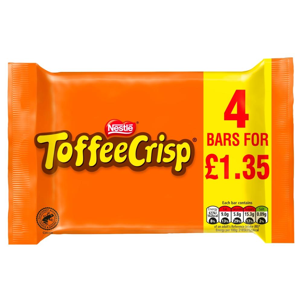 TOFFEE CRISP CHOCOLATE BAR 4 PACK (124G) (£1.35)