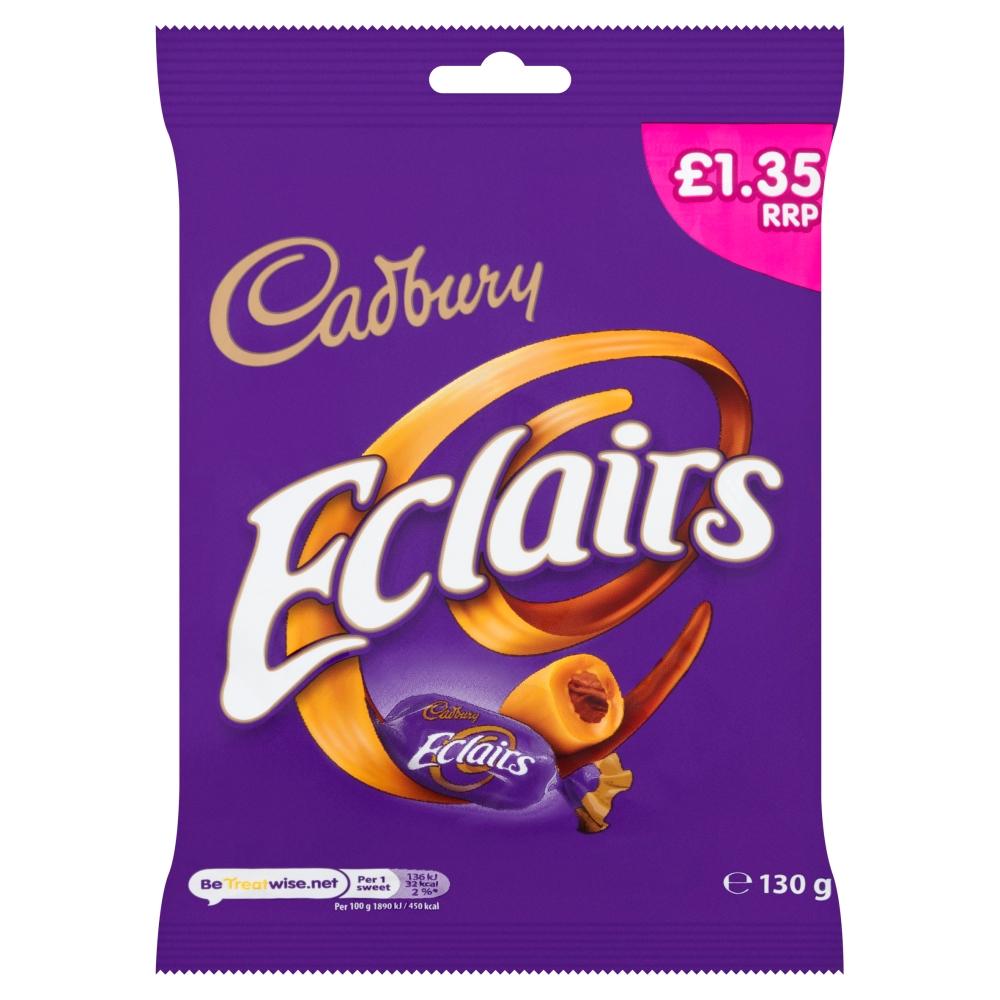 CADBURY ECLAIRS CHOCOLATE 130G BAG – 12 X 130G BAGS - 0