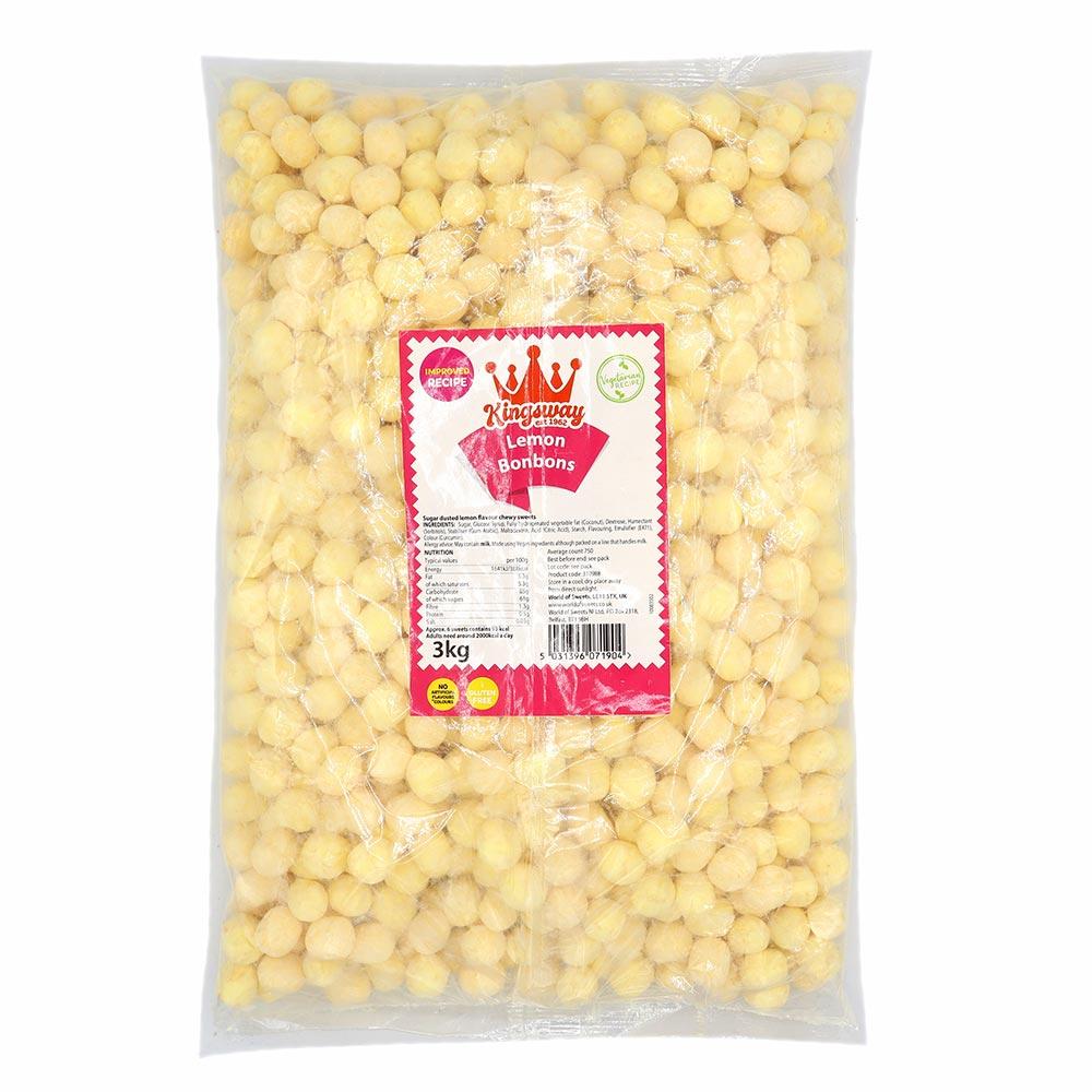 KINGSWAY LEMON BON BONS 3KG BAG (VEGGIE) – 1 X 3KG BAG - 0