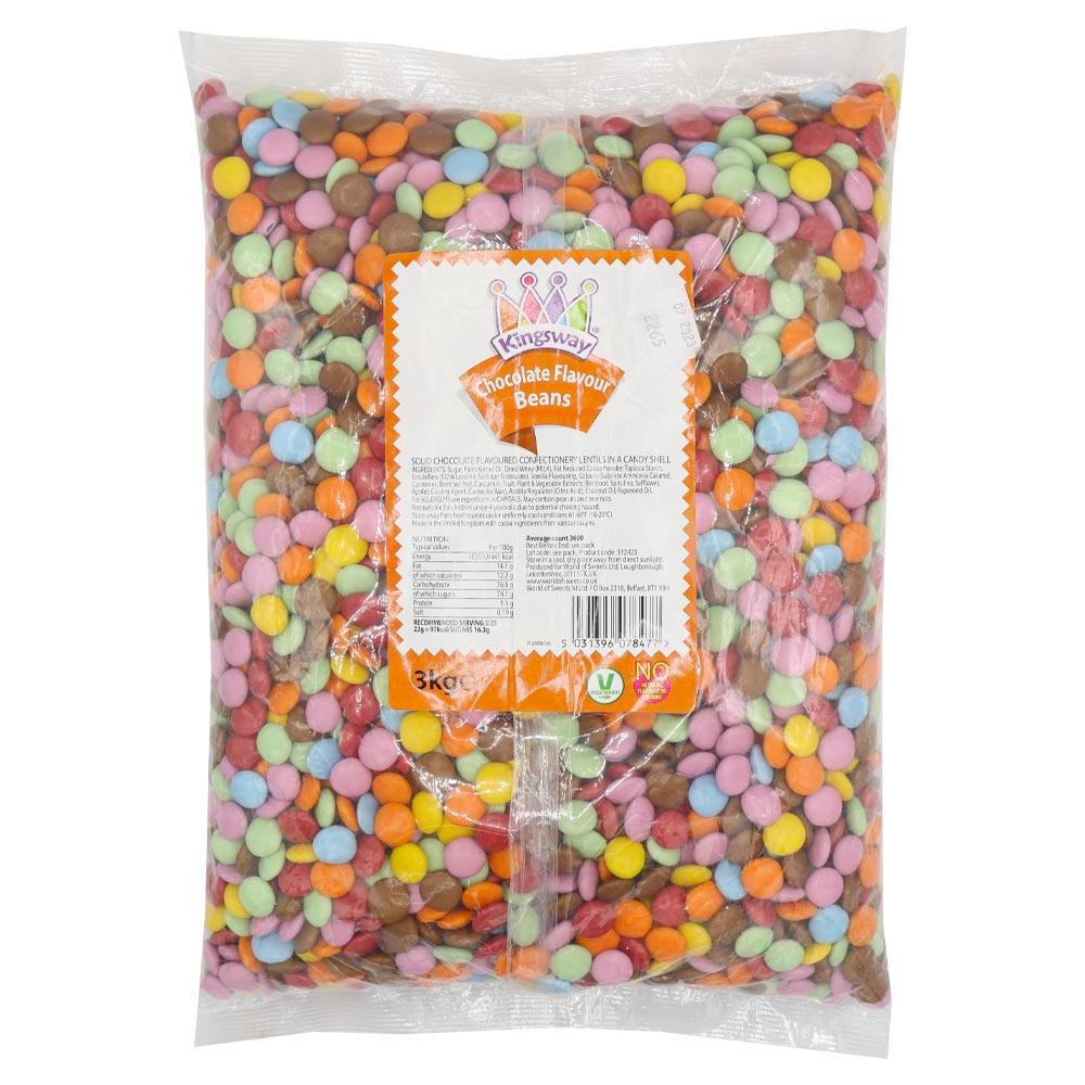 KINGSWAY MILK CHOCOLATE FLAVOURED BEANS 3KG BAG – 1 X 3KG BAG - 0