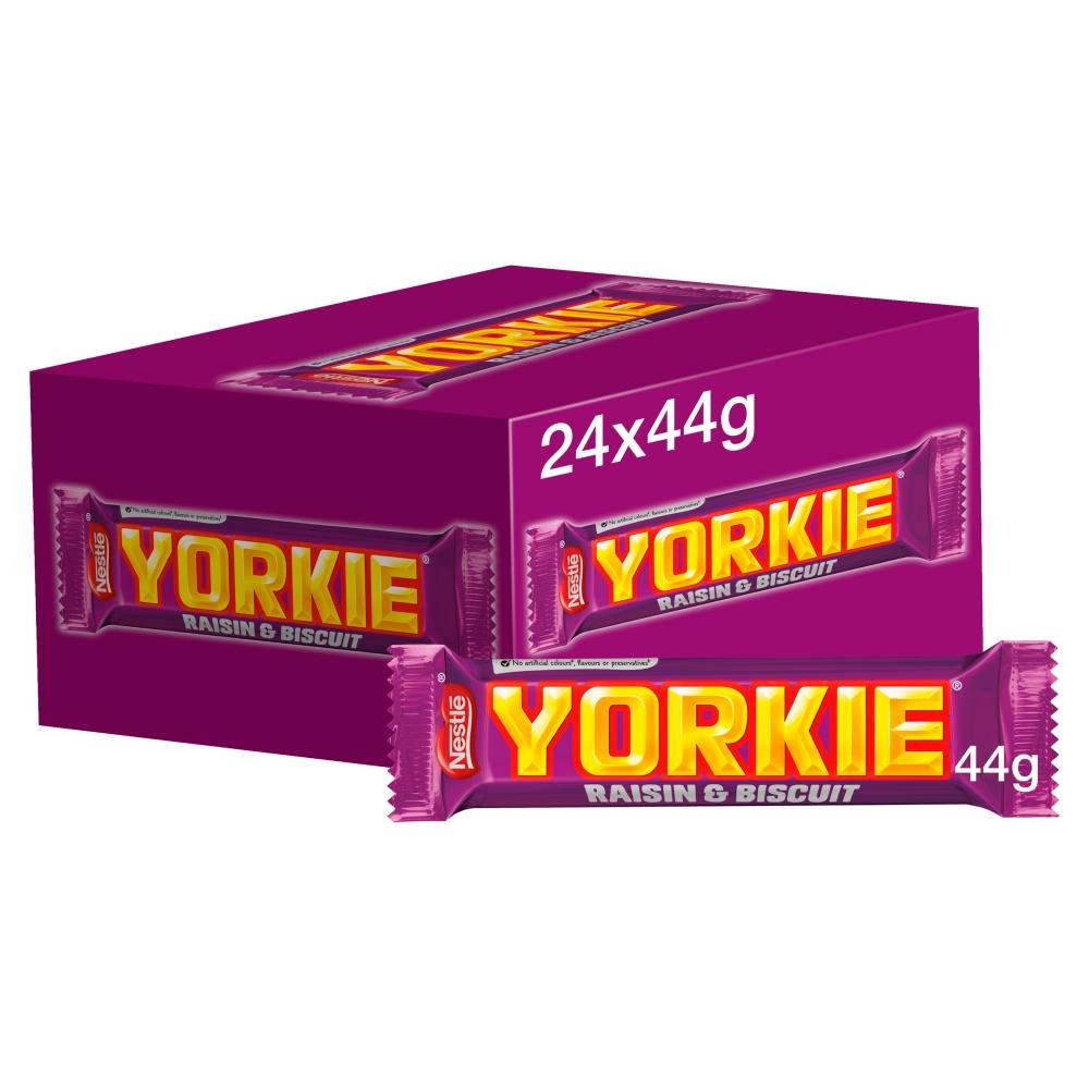 YORKIE RAISIN & BISCUIT CHOCOLATE BAR 44G – 24 X 44G BARS