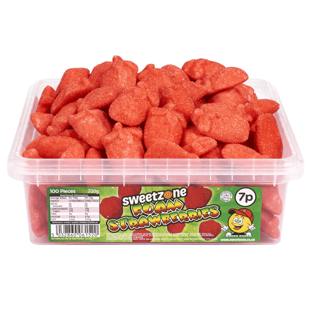 SWEETZONE FOAM STRAWBERRY SLICES 700G TUB – 1 X 700G TUB