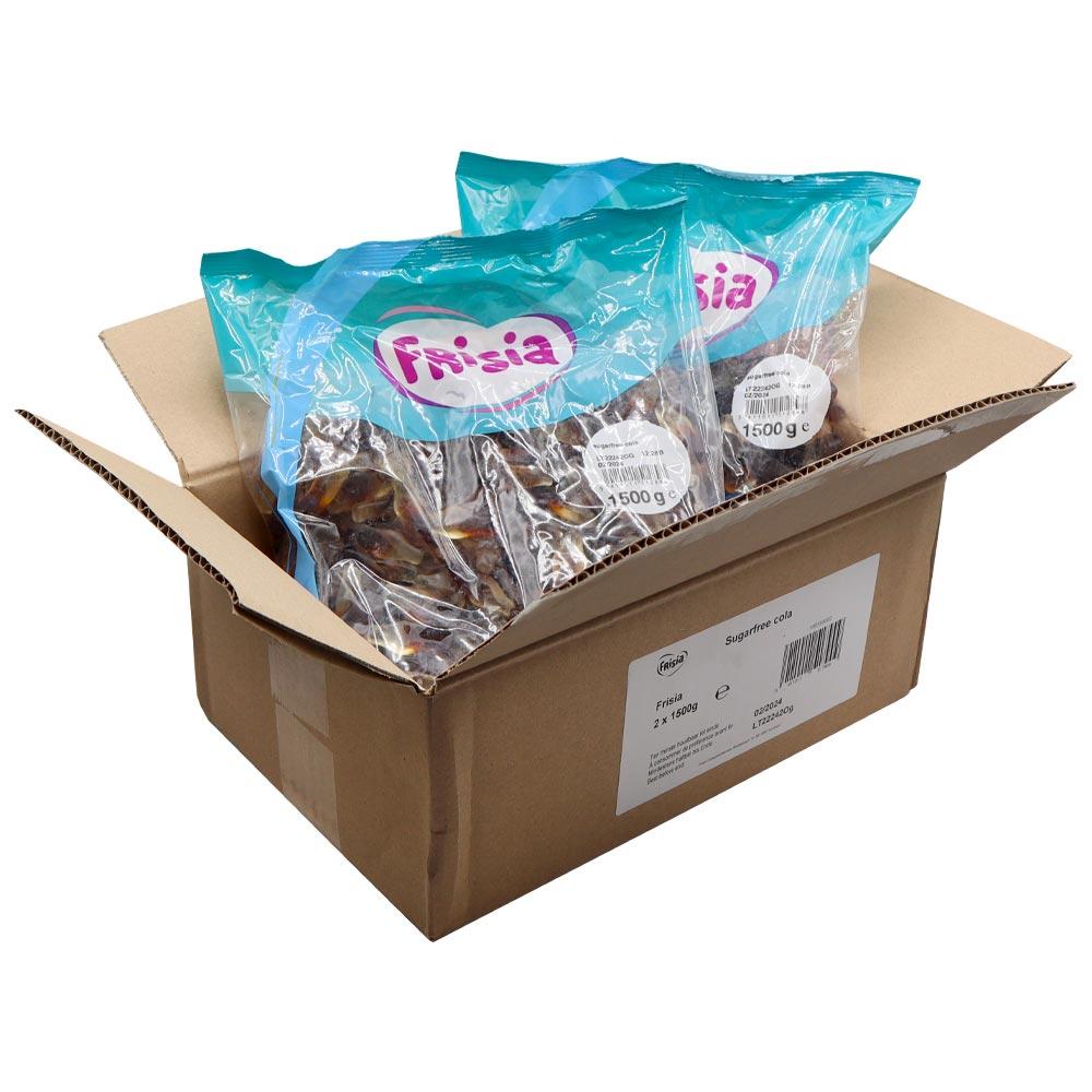 FRISIA SUGAR FREE COLA BOTTLES 3KG (SUGAR FREE) – 2 X 1.5KG BAGS
