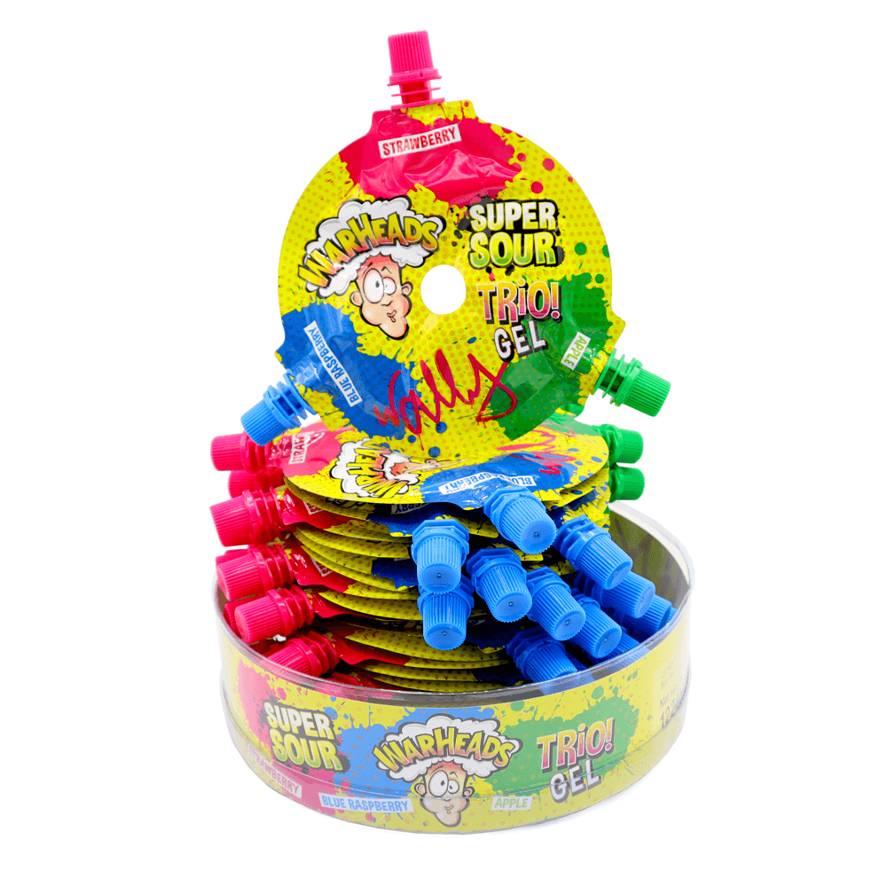 WARHEADS SUPER SOUR TRIO GEL WHEEL 51G – 24 X 51G PACKS