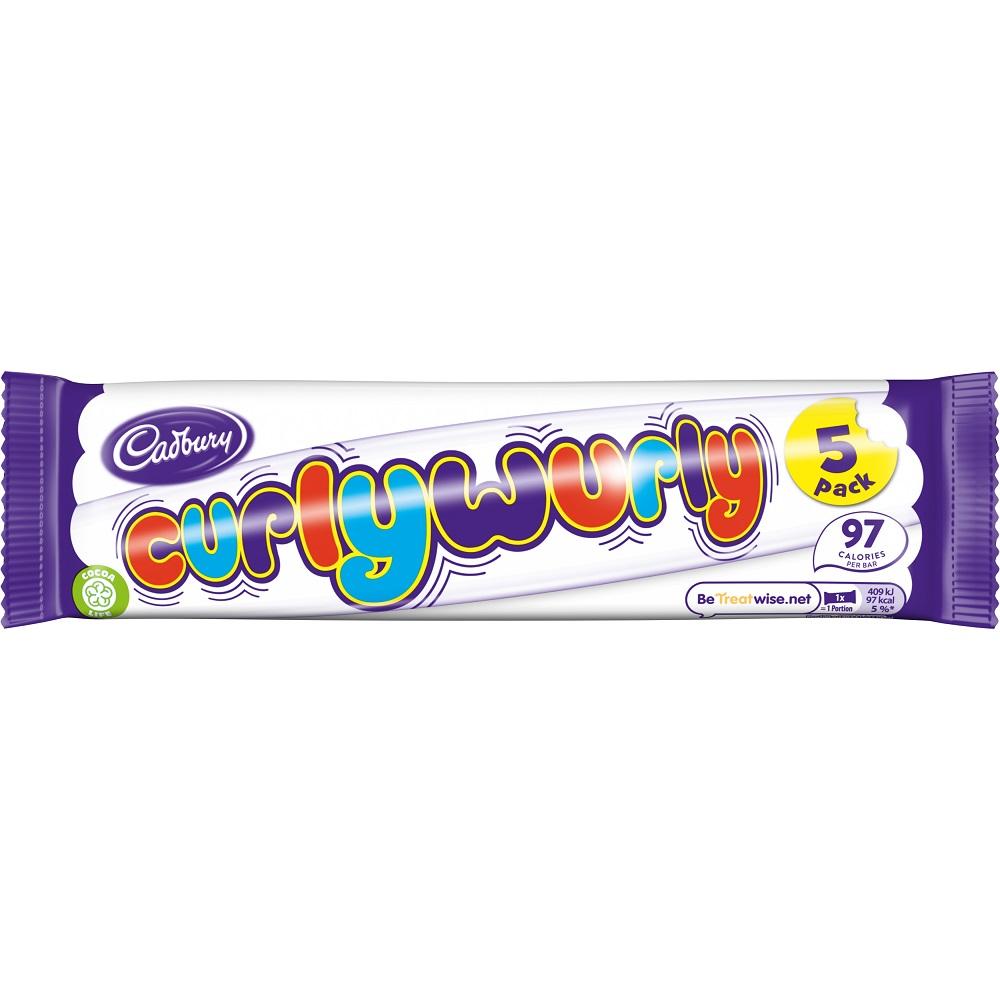 CADBURY CURLY WURLY CHOCOLATE BAR 5 PACK (107.5G) – 28 X (5 X 21.5G) - 0