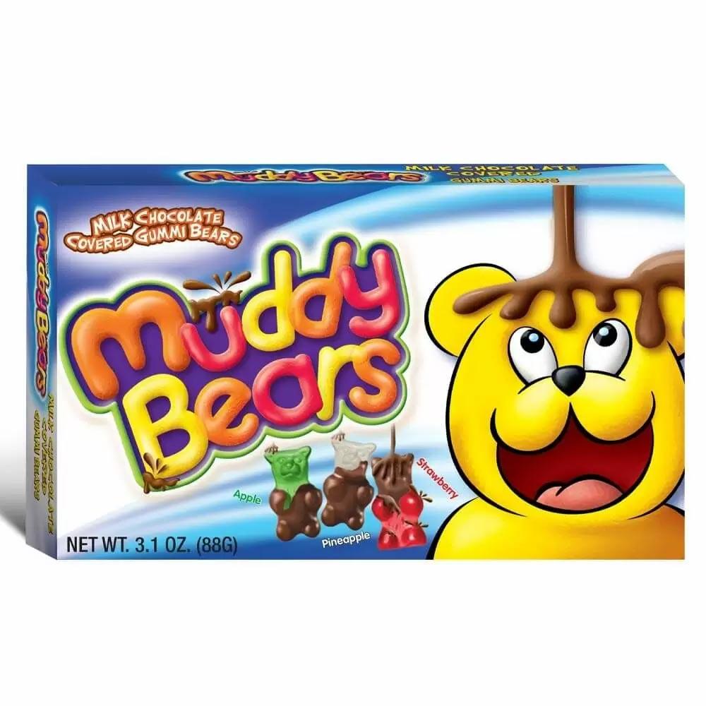 MUDDY BEARS MILK CHOCOLATE COVERED GUMMI BEARS 88G BOX – 12 X 88G