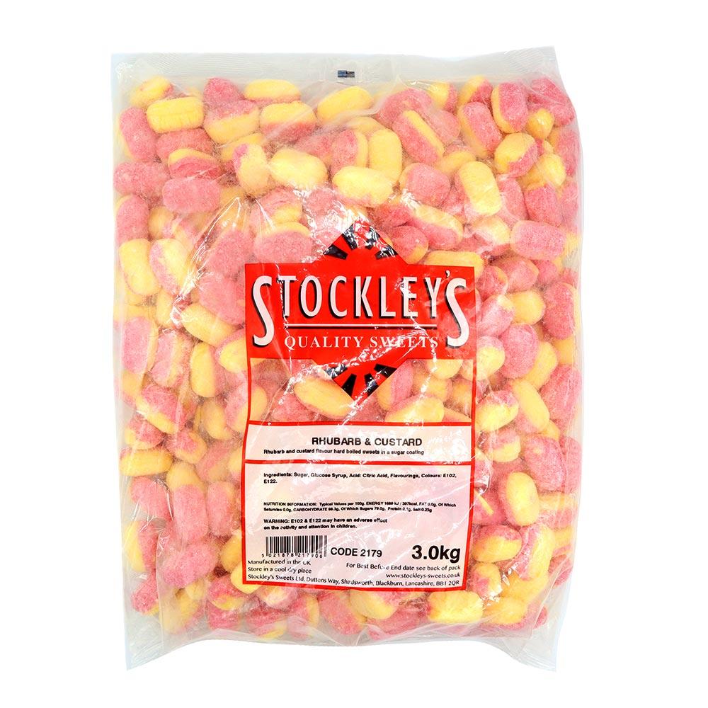 STOCKLEY'S RHUBARB AND CUSTARD 3KG BAG – 1 X 3KG BAG