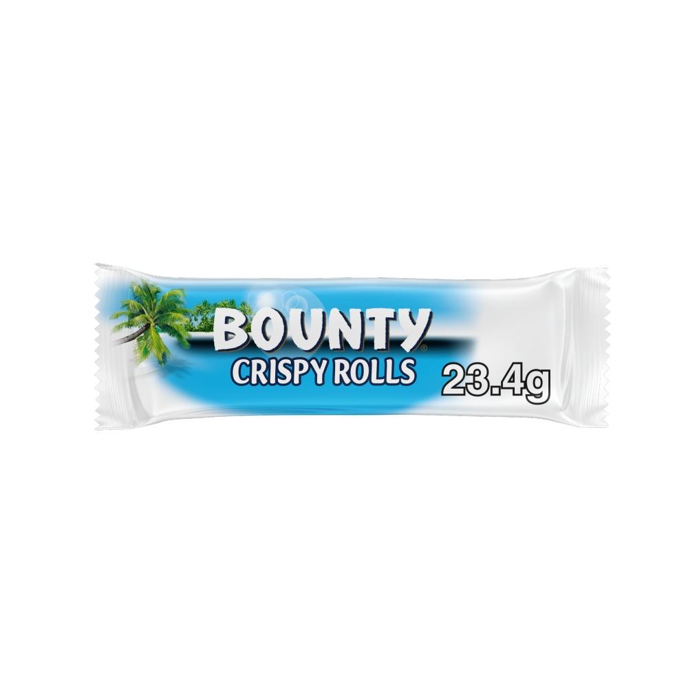 BOUNTY MILK CHOCOLATE & COCONUT CRISPY ROLLS 23.4G – 24 X 23.4G PACKS
