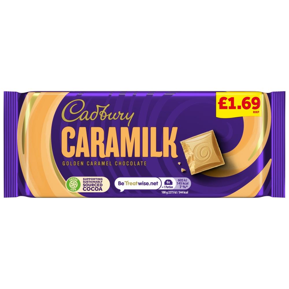 CADBURY CARAMILK CHOCOLATE BAR 80G – 26 X 80G BARS