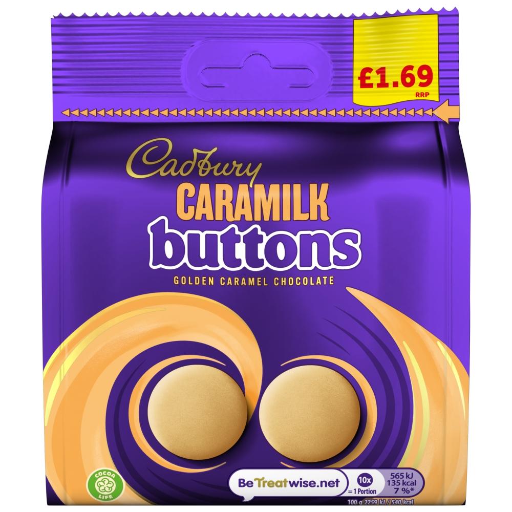 CADBURY CARAMILK BUTTONS CHOCOLATE 85G – 10 X 85G BAGS
