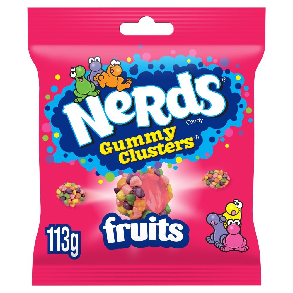 NERDS GUMMY CLUSTERS FRUIT FLAVOUR 113G BAG – 10 X 113G BAGS