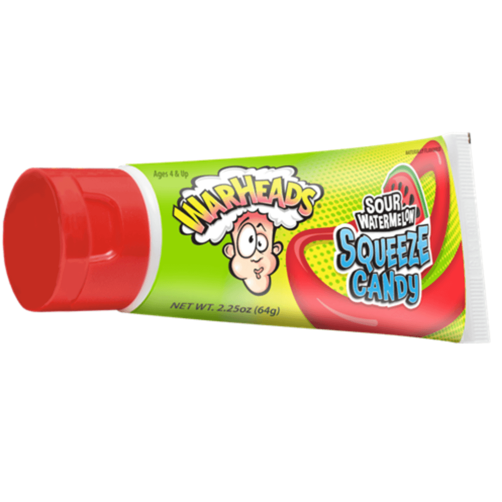 WARHEADS SOUR WATERMELON SQUEEZE CANDY 64G – 12 X 64G TUBES