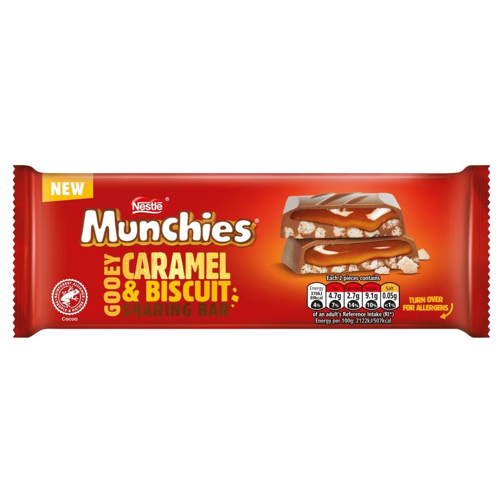MUNCHIES CARAMEL AND BISCUIT CHOCOLATE SHARING BAR 87G – 16 X 87G BARS - 0
