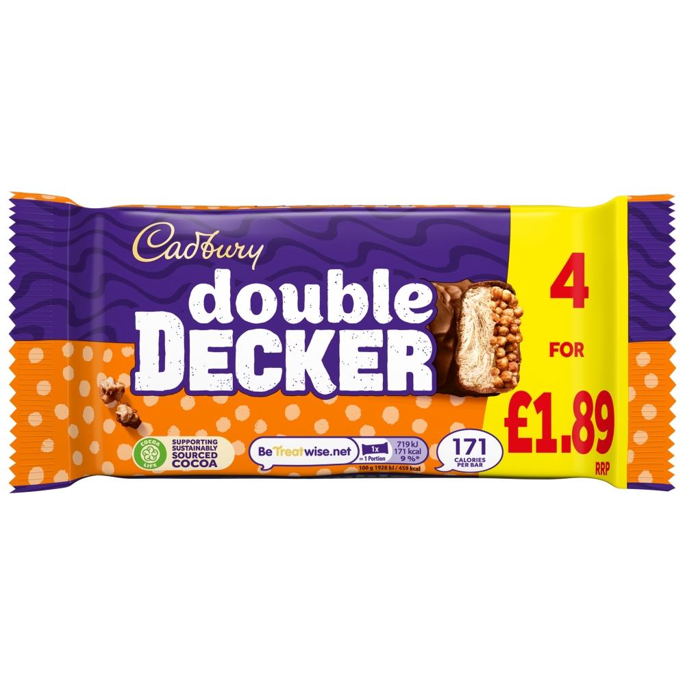 CADBURY DOUBLE DECKER CHOCOLATE BAR 149.2G (4 PACK) – 8 X (4 X 37.3G) MULTIPACKS