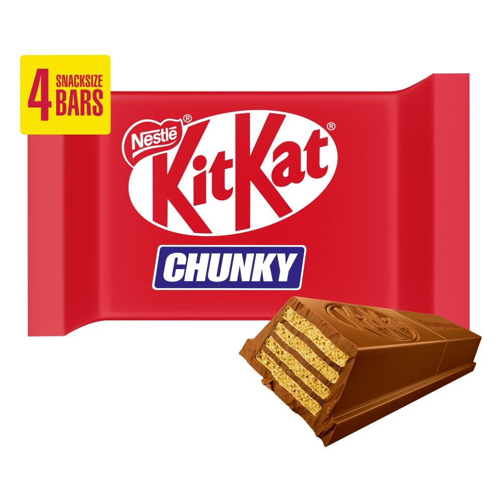 KITKAT CHUNKY MILK CHOCOLATE SNACKSIZE BARS 128G (4 PACK) – 24 X (4 X 32G) MULTIPACKS - 0