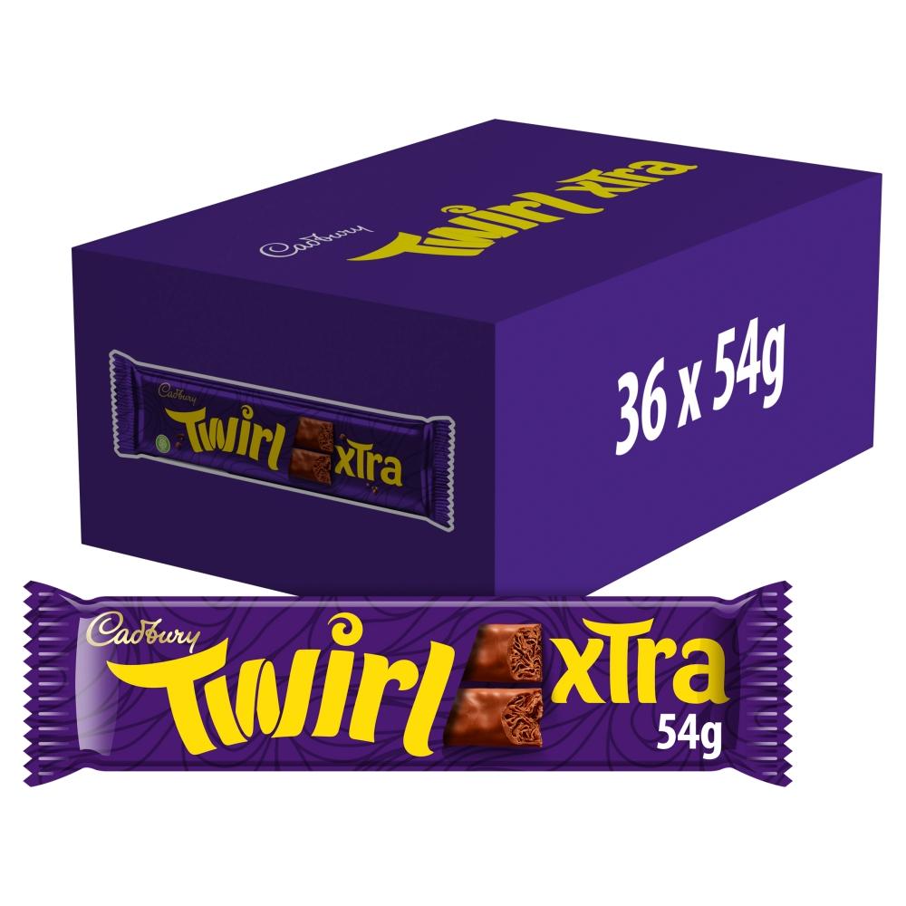 CADBURY TWIRL XTRA DUO CHOCOLATE BAR 54G – 36 X 54G BARS