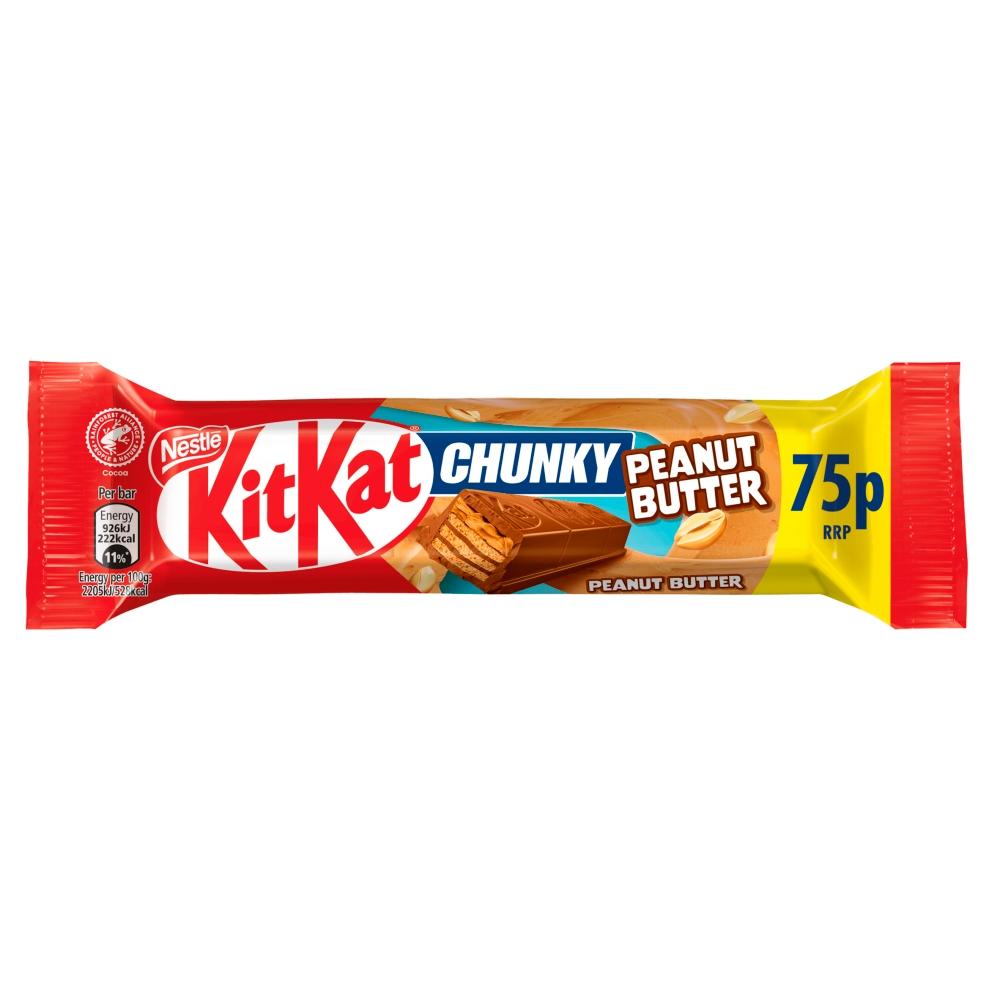 KITKAT CHUNKY PEANUT BUTTER CHOCOLATE BAR 42G – 24 X 42G BARS - 0
